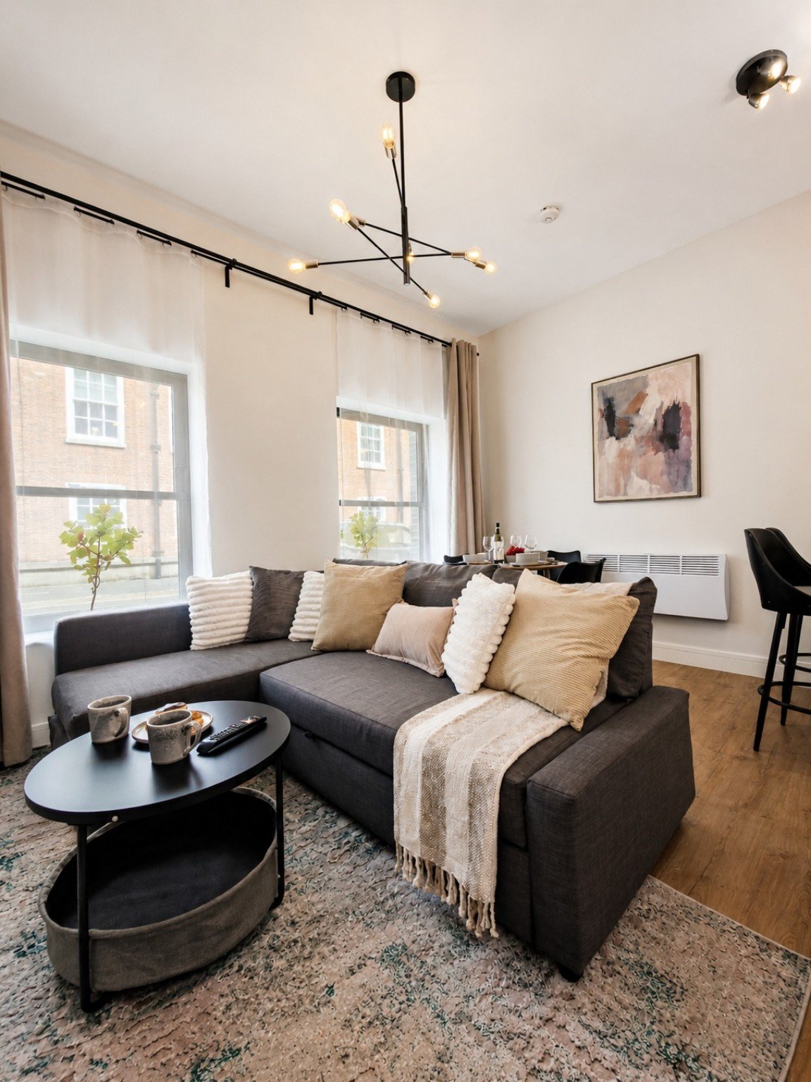 Bromley Nest Signature living room with corner sofa and dining area